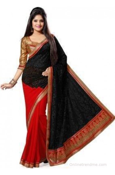 Saree Swarg Floral Print Bollywood Georgette, Brasso Sari